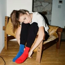 Red And Blue Mismatched Crew Socks 9 Red And Blue Mismatched Crew Socks -Modern Outfit Shop 000027530026