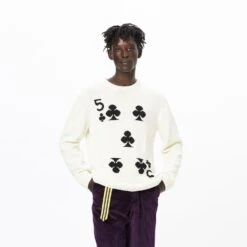 Five Of Clubs Playing Card Knitted Sweater 8 Five Of Clubs Playing Card Knitted Sweater -Modern Outfit Shop 1500 1 0047 HELLA LOOK 18 0031 1