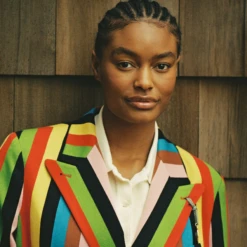 Women's Croquet Stripe Double-Breasted Diana Blazer 19 Women's Croquet Stripe Double-Breasted Diana Blazer -Modern Outfit Shop 1 8