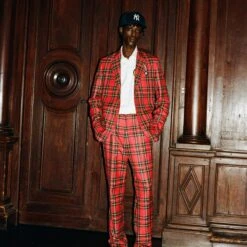 Men's Royal Stewart Tartan Jacket -Modern Outfit Shop 231108231108020033