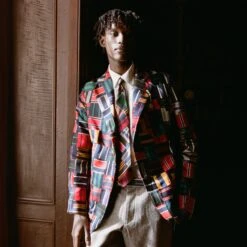 Men's Tie Patchwork Jacket 17 Men's Tie Patchwork Jacket -Modern Outfit Shop 231108231108090026