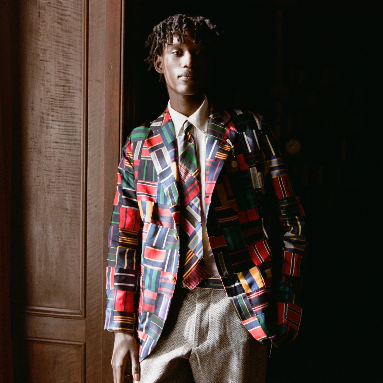 Men's Tie Patchwork Jacket 6 Men's Tie Patchwork Jacket - Image 4