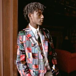Men's Tie Patchwork Jacket 18 Men's Tie Patchwork Jacket -Modern Outfit Shop 231108231108090032