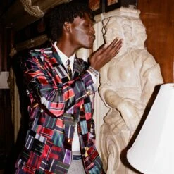 Men's Tie Patchwork Jacket 19 Men's Tie Patchwork Jacket -Modern Outfit Shop 231108231108100006