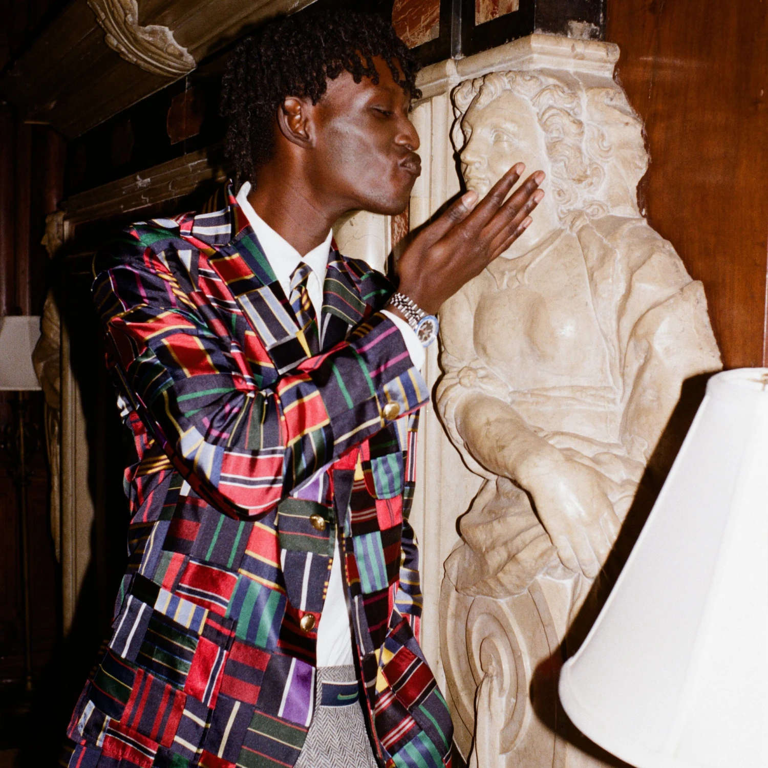 Men's Tie Patchwork Jacket 8 Men's Tie Patchwork Jacket - Image 6