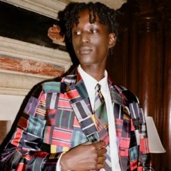 Men's Tie Patchwork Jacket 20 Men's Tie Patchwork Jacket -Modern Outfit Shop 231108231108100015