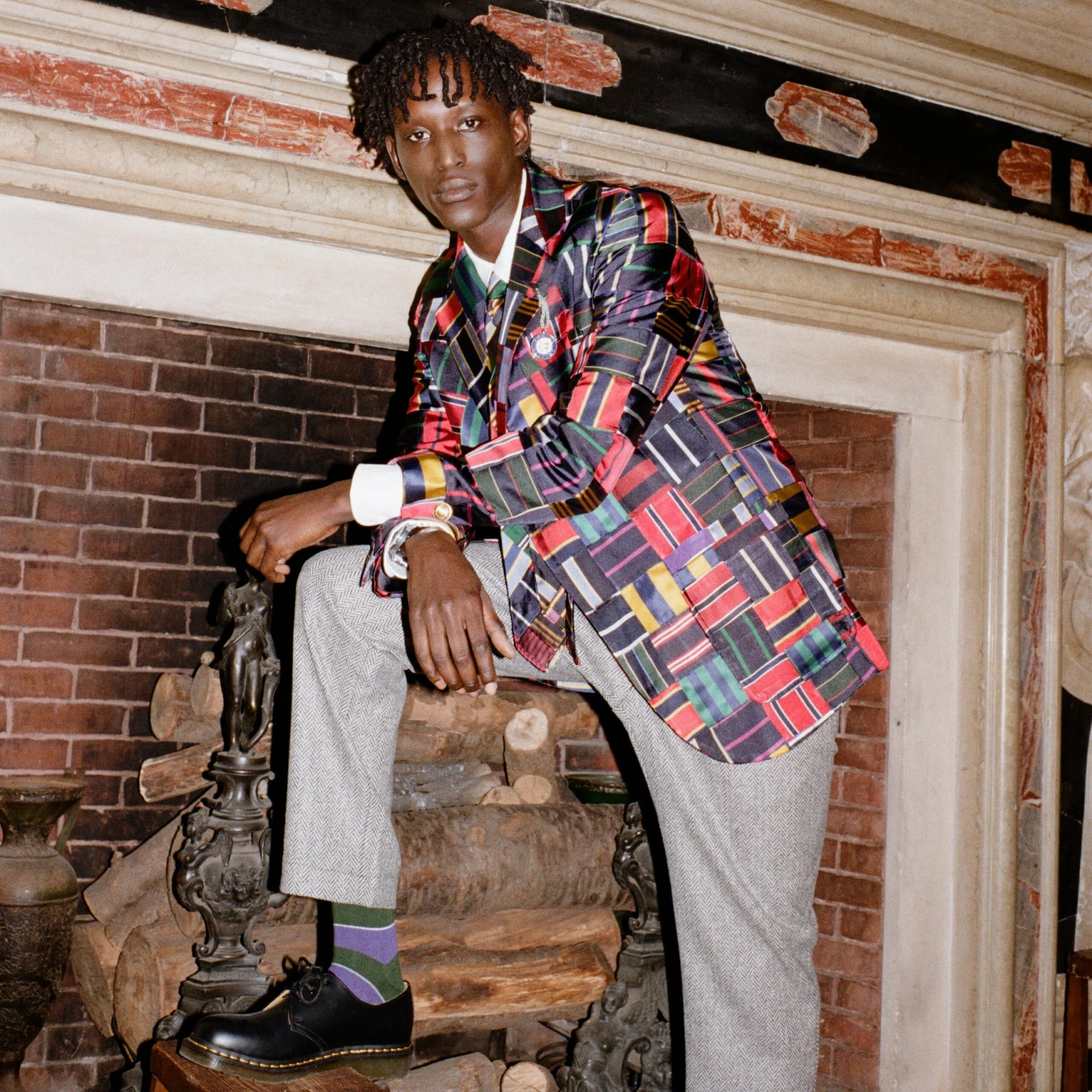 Men's Tie Patchwork Jacket 10 Men's Tie Patchwork Jacket - Image 8