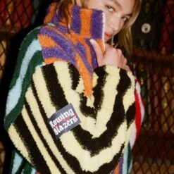 Mixed Stripe Sherpa Fleece -Modern Outfit Shop 231108231108150017