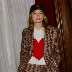 Women's Gun Check Wool Jacket -Modern Outfit Shop 231108231108190020