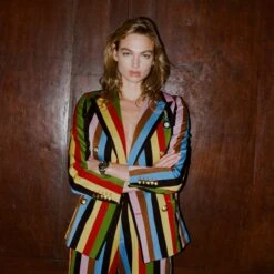 Women's Croquet Stripe Double-Breasted Diana Blazer 16 Women's Croquet Stripe Double-Breasted Diana Blazer -Modern Outfit Shop 231108231108210008