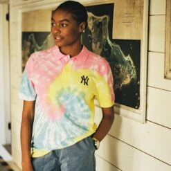 Rowing Blazers X '47 Tie-Dye Yankees Polo 9 Rowing Blazers X '47 Tie-Dye Yankees Polo -Modern Outfit Shop 77710187 83098