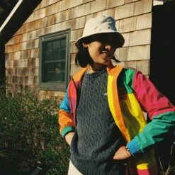 "Cities" Critter-Embroidery Bucket Hat -Modern Outfit Shop 77710187 83305