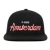 Amsterdam Snapback Hat -Modern Outfit Shop FSIDE Amsterdam 100 MWL003 NT001 BK Front