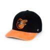 Rowing Blazers X '47 Wide-Wale Orioles Cap -Modern Outfit Shop RB 47MLB HAT ORIOLES BLACK ORANGE ANGLE
