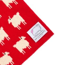 Warm & Wonderful Cotton Sheep Scarf 9 Warm & Wonderful Cotton Sheep Scarf -Modern Outfit Shop RB SCARF SHEEP RED D1