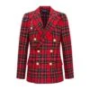 Women's Royal Stewart Tartan Diana Jacket 2 Women's Royal Stewart Tartan Diana Jacket -Modern Outfit Shop RB W BLAZER ROYALSTUART RED FRONT