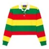Red, Yellow, And Green Stripe Cropped Rugby -Modern Outfit Shop RUGBY WOMENS RED YELLOW GREEN FRONT
