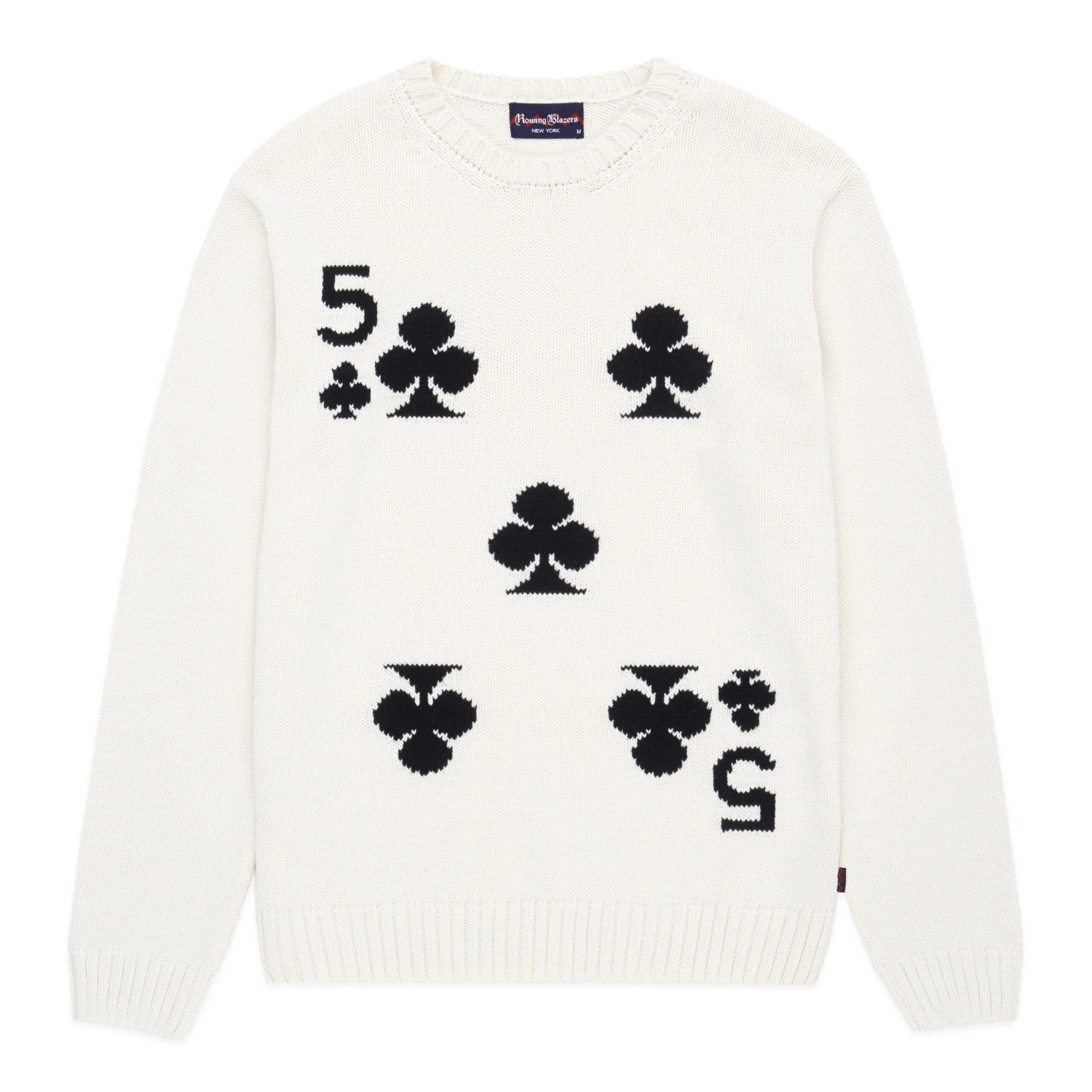 Five Of Clubs Playing Card Knitted Sweater 3 Five Of Clubs Playing Card Knitted Sweater