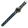 Watch Strap In Black And Light Blue Zig-Zag -Modern Outfit Shop bluestripewatch