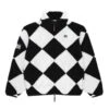 Harlequin Deep-Pile Sherpa "Jockey" Fleece -Modern Outfit Shop color black white 1