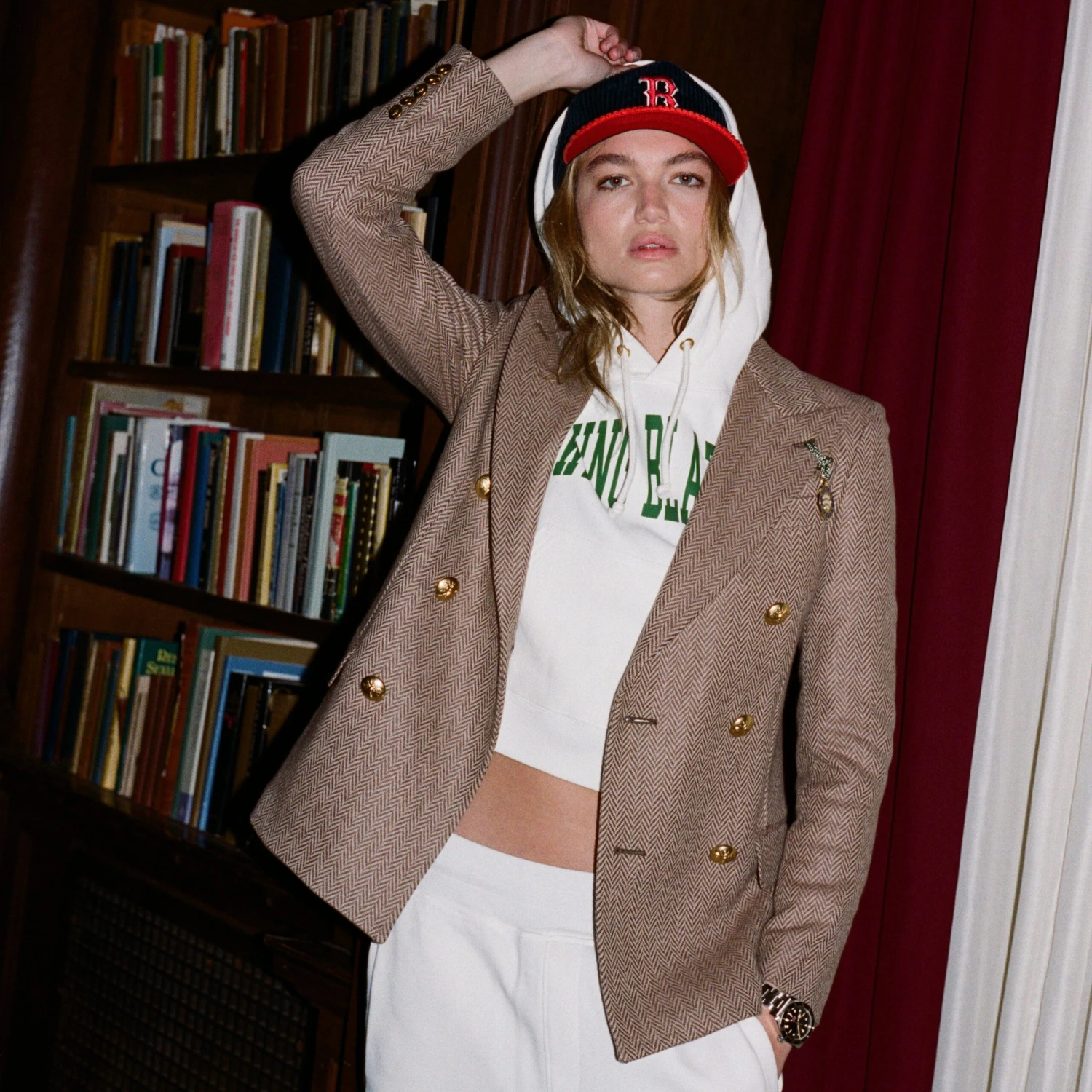 Women's Wool Herringbone Blazer 4 Women's Wool Herringbone Blazer - Image 2