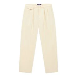 Men's Pleated Relaxed Fit Cotton Twill Trousers -Modern Outfit Shop color cream 1 e6e9b109 17ad 49d8 9e28 c17255f75ad2