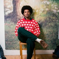 Warm & Wonderful Men's "Diana Edition" Cotton Sheep Sweater -Modern Outfit Shop color diana red 3 55e942b7 ea9a 462c 92f5 73a768d02848