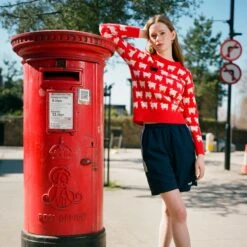 Warm & Wonderful Women's Fitted "Diana Edition" Cotton Sheep Sweater -Modern Outfit Shop color diana red 4 ca89ba68 8cc8 424e 86ad 83a903d633a1