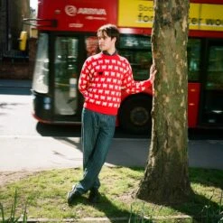 Warm & Wonderful Men's "Diana Edition" Cotton Sheep Sweater -Modern Outfit Shop color diana red 7 13b1696a 6c0f 42ef a611 dfe5e1f03f2a