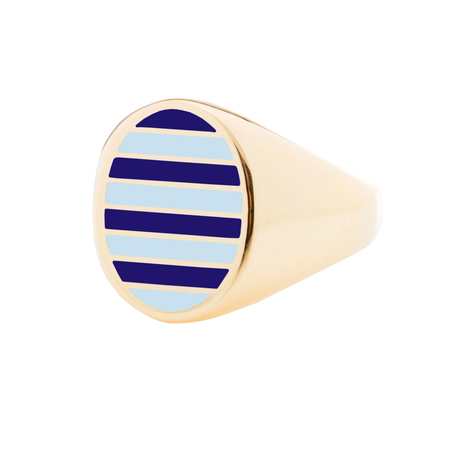Jessica Biales Light Blue And Navy Collegiate Signet Ring 3 Jessica Biales Light Blue And Navy Collegiate Signet Ring