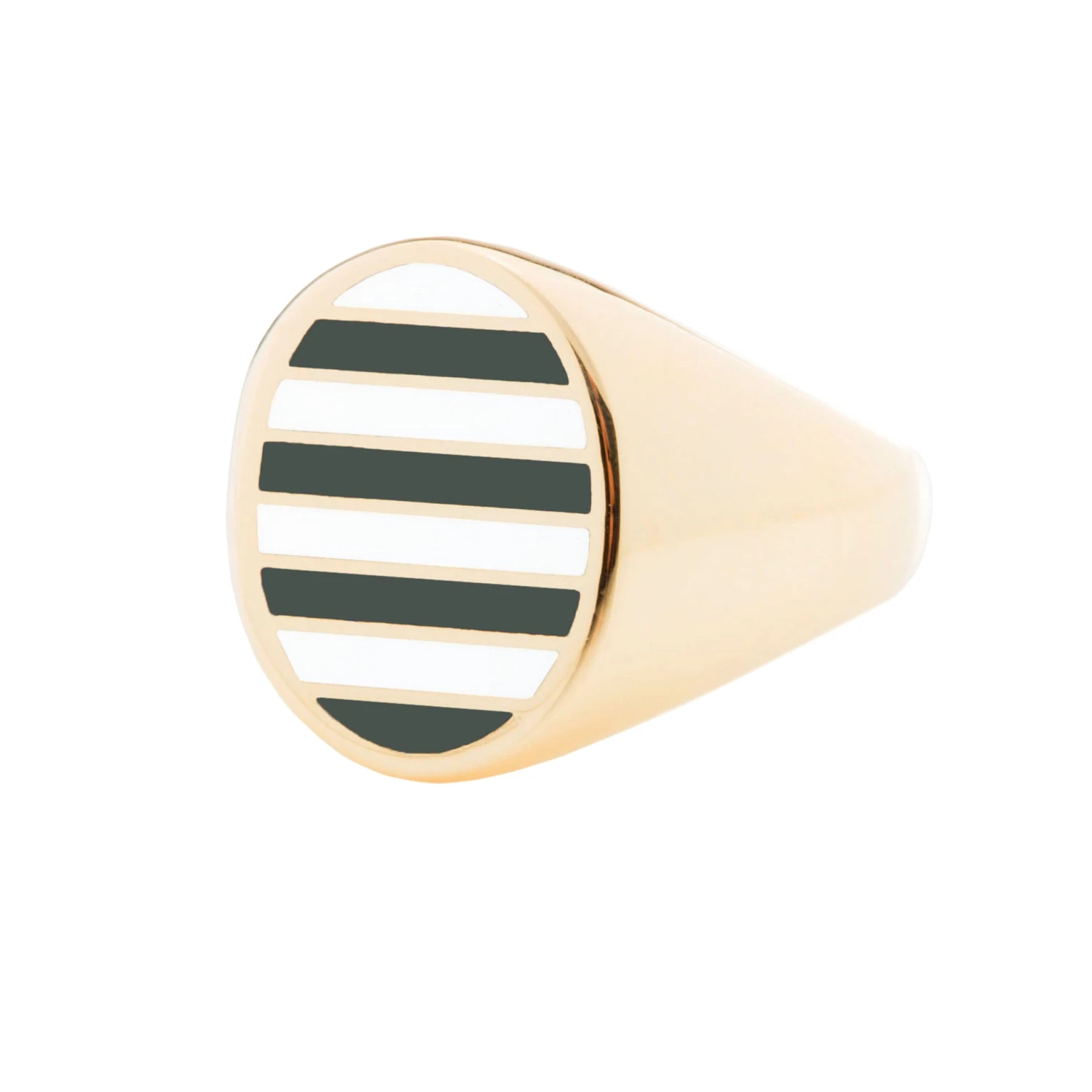 Jessica Biales Green And White Collegiate Signet Ring 3 Jessica Biales Green And White Collegiate Signet Ring