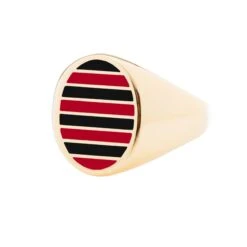 Jessica Biales Red And Black Collegiate Signet Ring