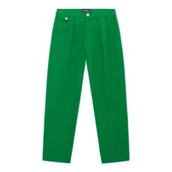 Men's Pleated Relaxed Fit Cotton Twill Trousers -Modern Outfit Shop color green 1 682b7c8a 36e9 4779 a311 b2677da4b299