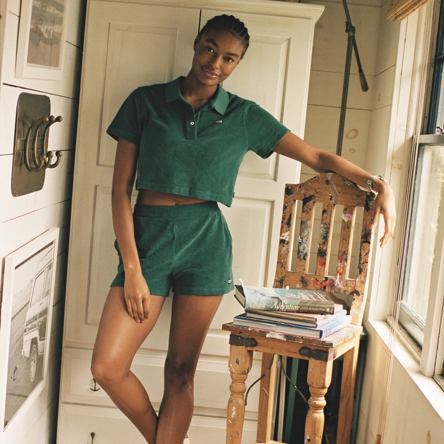 Women's Cropped Terry Cloth Polo 12 Women's Cropped Terry Cloth Polo - Image 10