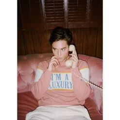 Gyles & George Men's "I'm A Luxury" Sweater 29 Gyles & George Men's "I'm A Luxury" Sweater -Modern Outfit Shop color pink 9