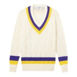 Wool Cricket Sweater -Modern Outfit Shop color purple yellow 1 e301e92b 0961 4f9e 8733 86c1323c4610