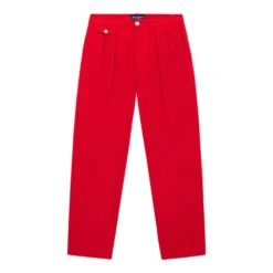 Men's Pleated Relaxed Fit Cotton Twill Trousers -Modern Outfit Shop color red 1 013d86c9 3117 4b80 b2f4 6b4829f78403