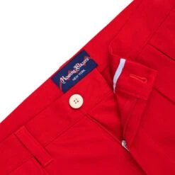 Men's Pleated Relaxed Fit Cotton Twill Trousers -Modern Outfit Shop color red 2 af449a14 2e1e 47fb b914 70558b1ecbe7