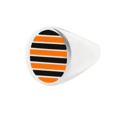 Jessica Biales Orange And Black Collegiate Signet Ring -Modern Outfit Shop color silver 1 13c78ac1 cf32 4f89 a3e1 b50f16446e2c