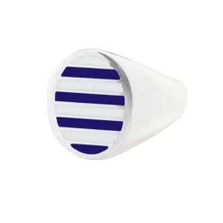 Jessica Biales Navy And White Collegiate Signet Ring -Modern Outfit Shop color silver 1 a3ad272c f016 4a37 a316 20ac7efa461a
