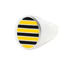 Jessica Biales Yellow And Black Collegiate Signet Ring -Modern Outfit Shop color silver 1 feb78380 3b41 462b 90b9 54677a208e8f