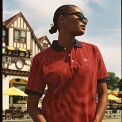 Arthur Ashe 1968 Tennis Polo 23 Arthur Ashe 1968 Tennis Polo -Modern Outfit Shop color u s a micro stripe 4