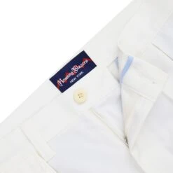 Men's Pleated Relaxed Fit Cotton Twill Trousers -Modern Outfit Shop color white 2 1edd65e3 437a 456d bbd7 fb174a56fe24