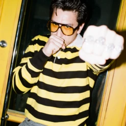 Hockney Stripe #1 Rugby -Modern Outfit Shop color yellow black stripe 4