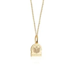 Mini Monaco Passport Stamp Charm -Modern Outfit Shop solid gold mini monaco necklace jet set candy